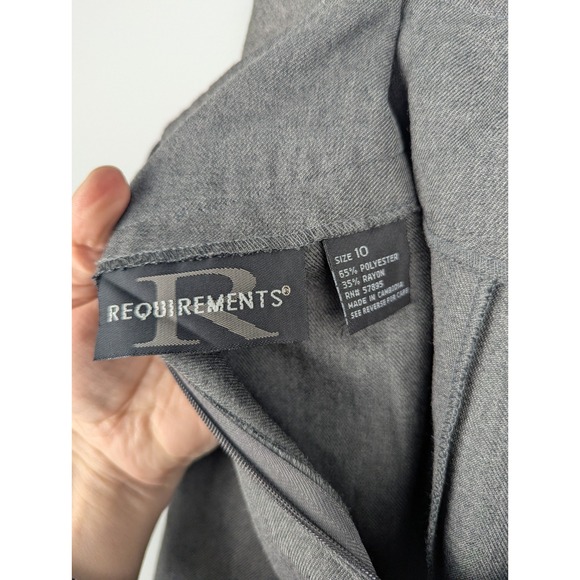 Requirements Pencil Skirt Women's Charcoal Gray 10 Faux Wrap Fringed Long Slit - Picture 8 of 9